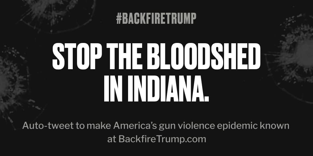 FabianMayorga20's tweet photo. Shooting in #Indiana just took an American life. #POTUS, please do something. #BackfireTrump https://t.co/DVZqq12SoJ