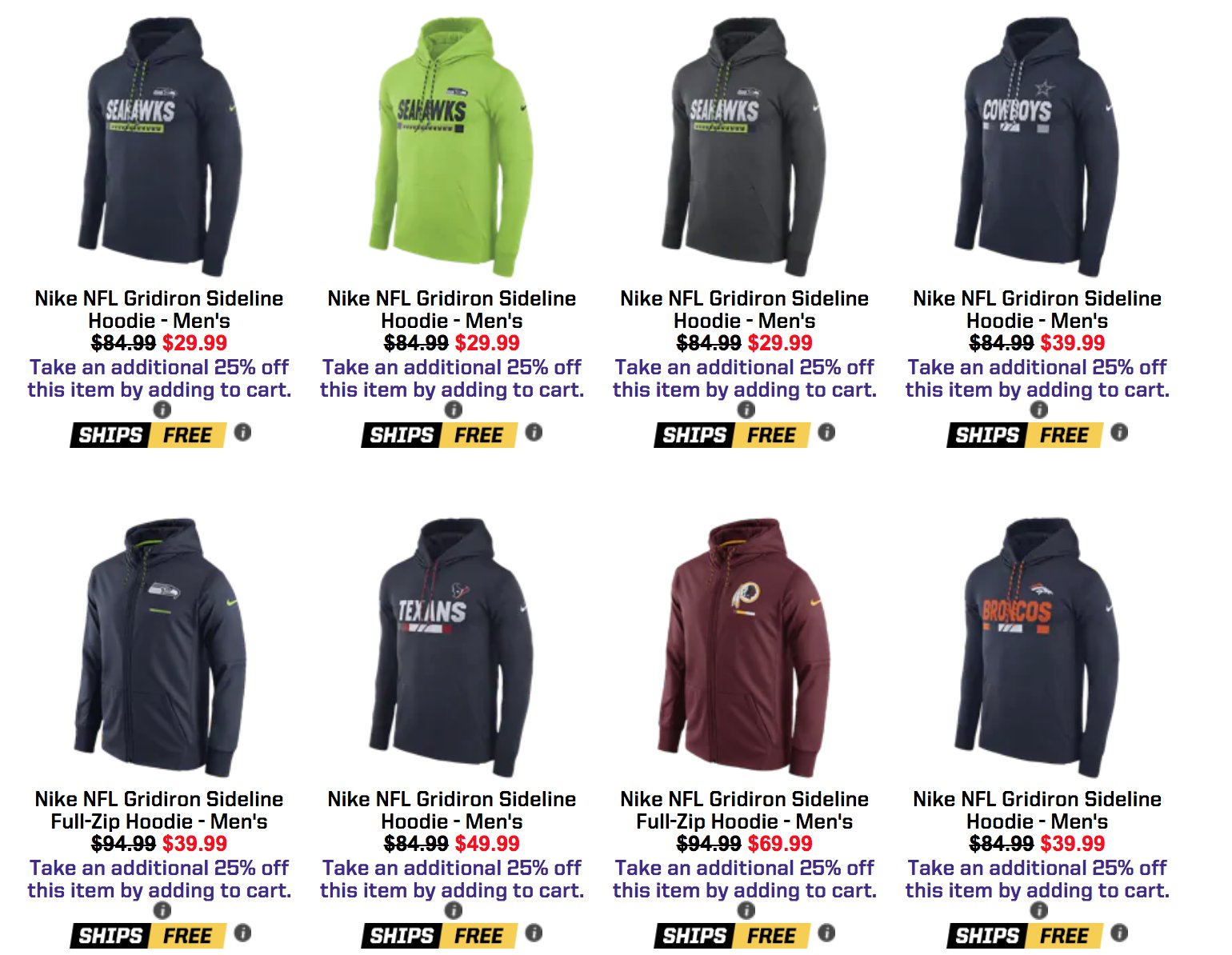 nfl sideline hoodies