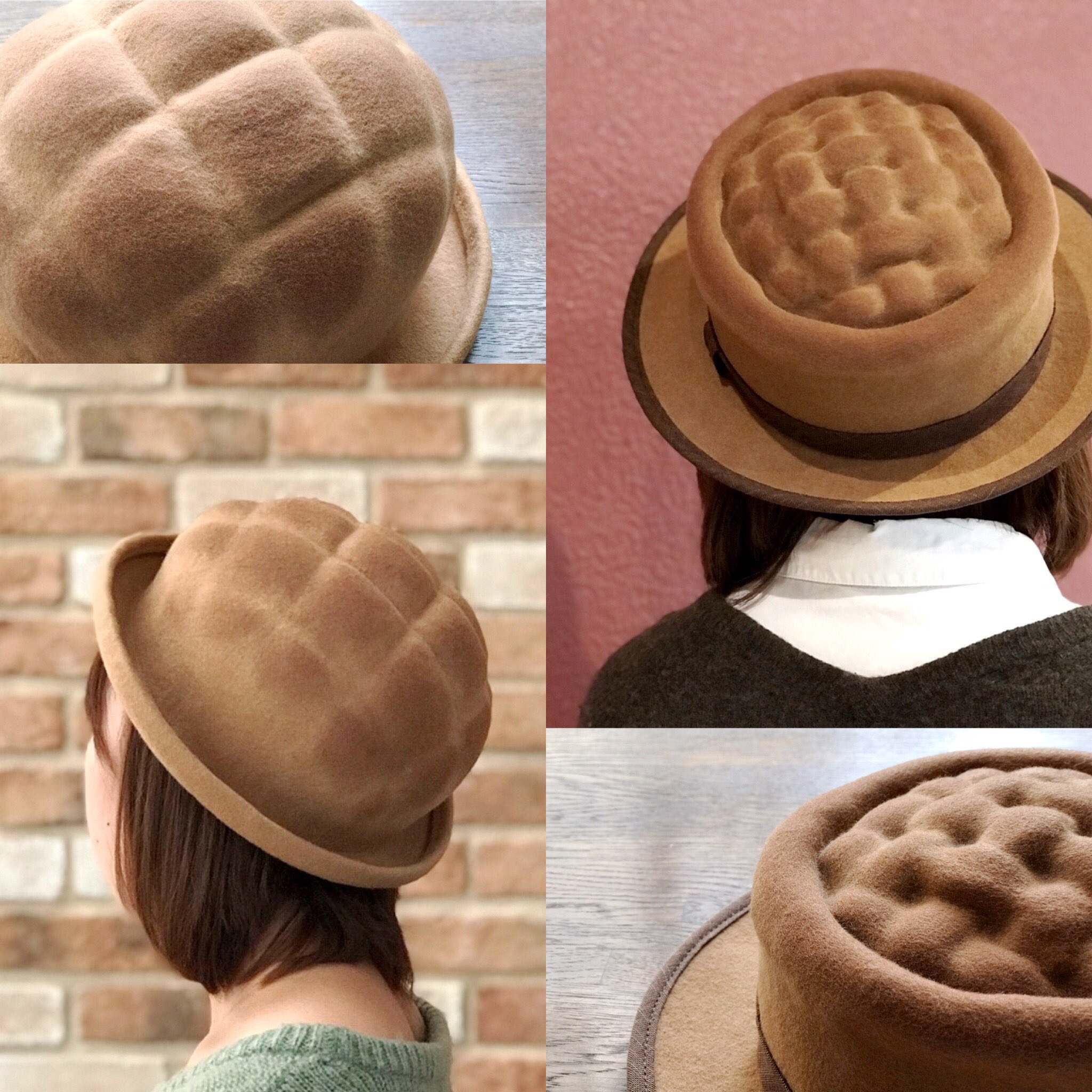 ট ইট র Kent Bread Hat 9 30まで新規受注受付お休み中 Kent Hat こんがり焼き立て風に仕上げたメロンパンハット とアップルパイハット 香川限定で食パンハットとカボチャハット合わせて4点が近々リリースされますので宜しくお願いします 手作り