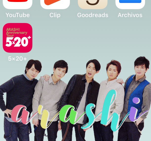 veleda_ohno's tweet photo. Arashi en mi pantalla de inicio 
(*´꒳`*) #arashi_5x20 #嵐 #5x20 https://t.co/tVWpwc0g8D