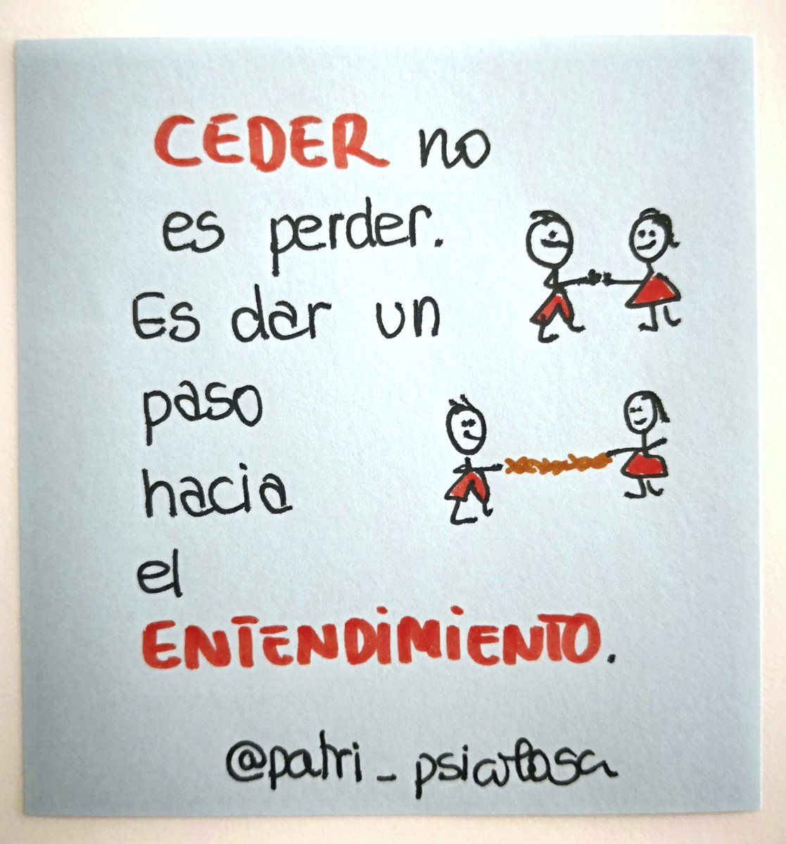 Ceder no es perder, es dar un paso hacia el entendimiento. La razón no es algo que se tenga no se tenga. Está mediada por creencias, valores, puntos de vista. La sana convivencia y el respeto implican ceder. No siempre puedes ganar ni salirte con la tuya.