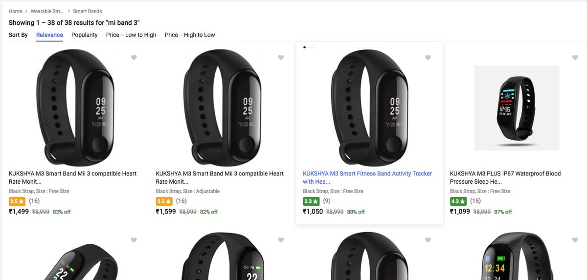 mi band 3 flipkart price
