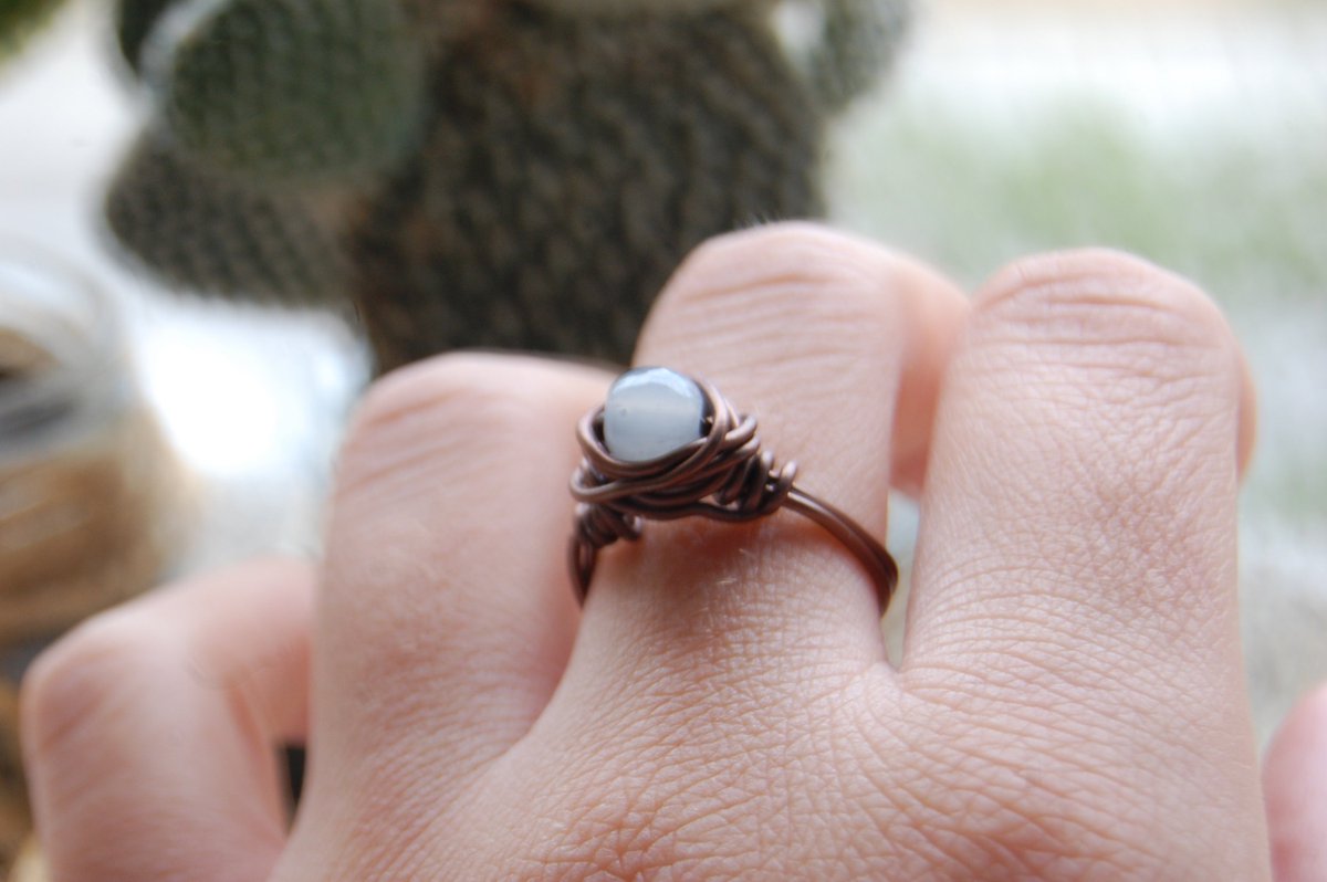 Excited to share the latest addition:Handmade Vintage Wire Wrapped Ring etsy.me/2SDcz4Z #jewelry #ring #bronze #opal #gray #brown #brass #handmade #handcraftedjewerly #rust #fashion #gemstones #etsyshop #etsysellers #vintage #soul #festivalring