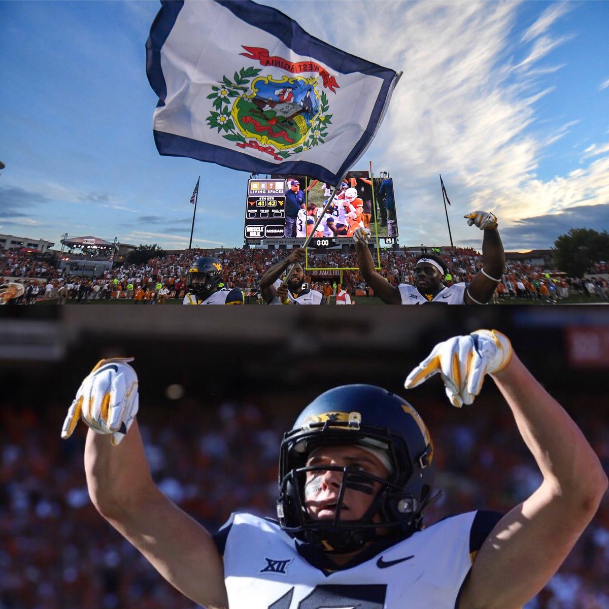 GRead6's tweet image. The only flag that mattered tonight #WVU #HORNSDOWN @WVUfootball @DS5_ @willgrier_
