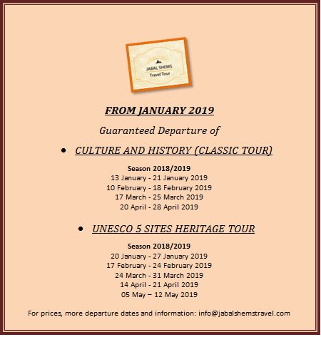JabalTravel's tweet photo. From January we will have guaranteed departure for 2 of our tours: Culture &amp; History of Oman and UNESCO 5 Heritage Site!

#JabalTravel #Oman #History #heritage #Travel https://t.co/xKynYdleu9