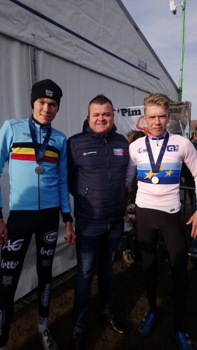 Jurgen_Mett's tweet photo. Yes! Europees kampioen met Pim Ronhaar, Witse Meeusen knap 2e! Eentje voor de sponsors van Callant-Doltcini! https://t.co/8IzAO5JKwa