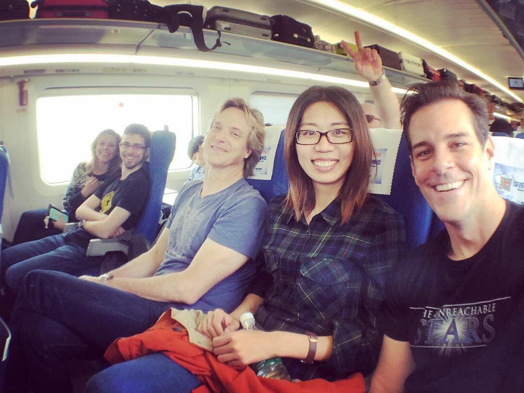 U_Stars_Live's tweet photo. We’re now on our way to Pingxiang by bullet train. #ChinaTour https://t.co/wnjGGiZual