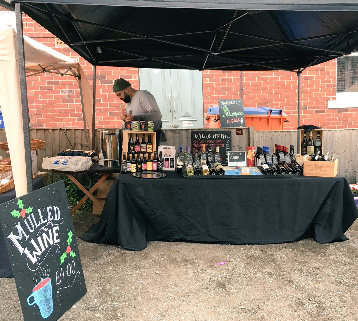 Set-up, brewing away and ready to go this morning! @HMoorMarket