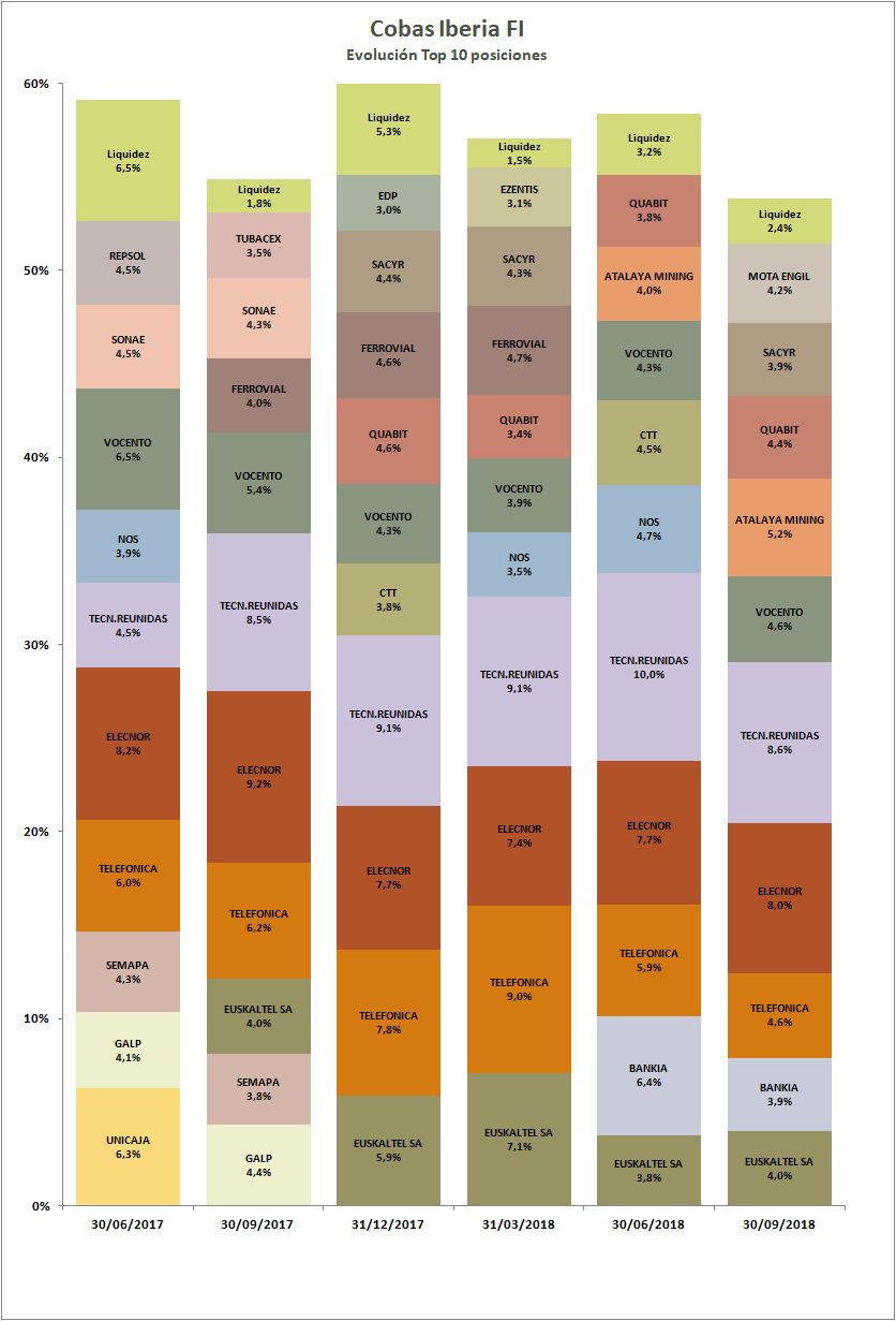 Top 10 posiciones de Cobas Iberia