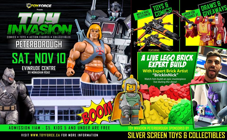 ToyForceCanada's tweet photo. Peterborough, who is excited for the horde of Toys, Comics &amp; Collectibles coming to #ToyInvasion on November 10th?
Comment below with what items your looking for and we'll let the Exhibitors know what to bring out!
Saturday! Evinrude Centre!
911 Monaghan Road
Doors Open at 11am! https://t.co/SWG2qr88W6