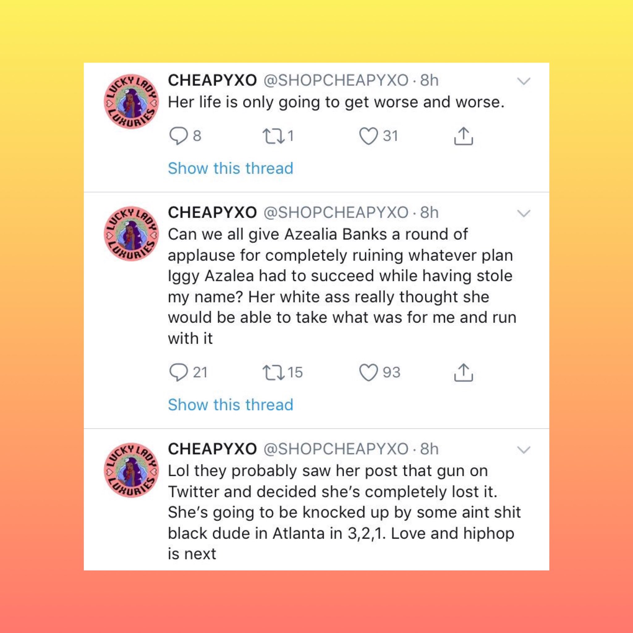 Pop Crave On Twitter Iggy Azalea Claps Back At Azealia Banks On Twitter Where Was All This Energy On Wild N Out