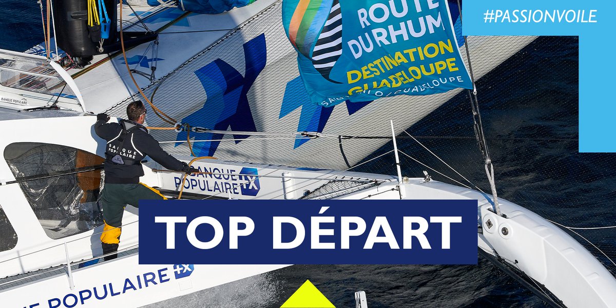 C’est parti pour la Route du Rhum ! Bon vent à Armel Le Cléac’h à bord du Maxi Banque Populaire IX ! Suivez l’aventure avec <a href="/VoileBanquePop/">Voile Banque Populaire</a> ⛵

#AllezArmel #RDR2018 #ObjectifRhum #NeRienLâcher