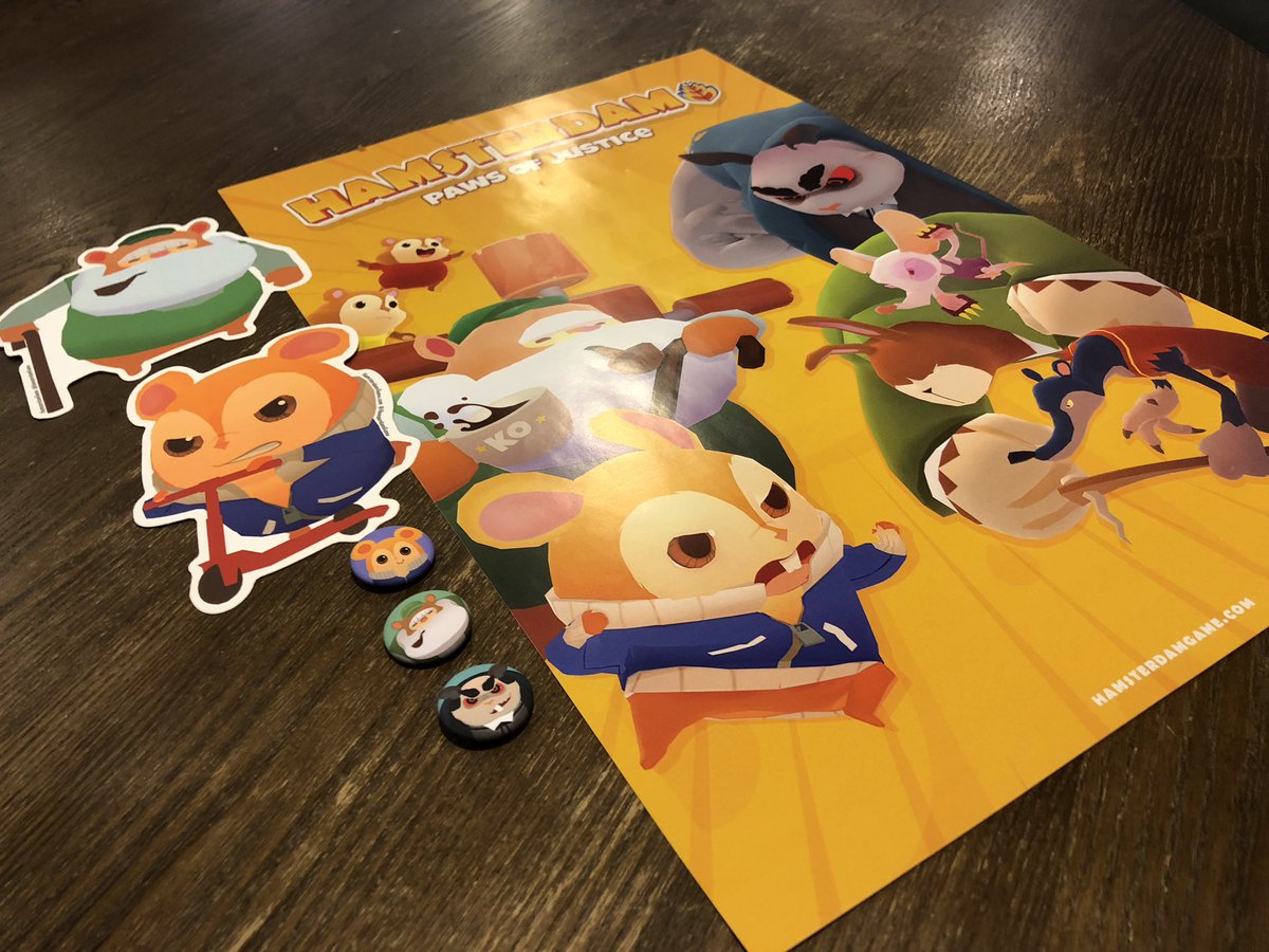 New stickers, pins, &amp; poster are in! Getting ready to ship out to our esteemed <a href="/kickstarter/">Kickstarter</a> backers! #Kickstarter #rewards #hamster #hamsterswag #indie
