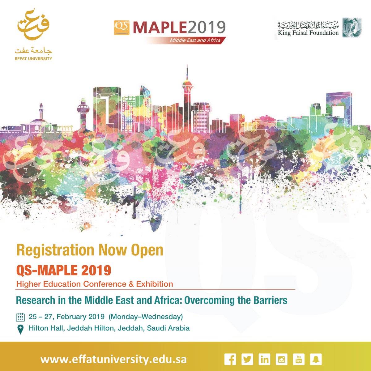Effat University On Twitter انضموا الآن لمؤتمر Qs Maple 2019