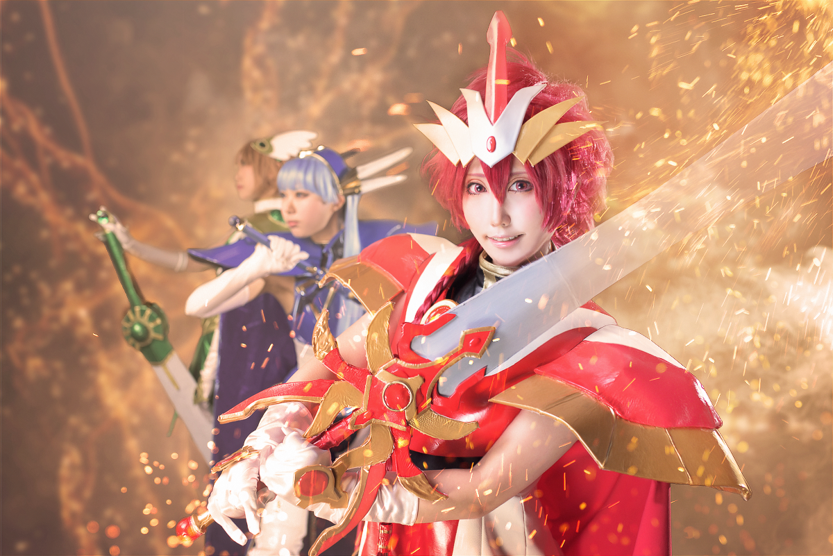 Pombat's tweet photo. 【コスプレ/cos】
魔法騎士レイアース/Magic Knight Rayearth

光:@Pombat
海:@piyopiyouka
風:@ri_a0708

photo&amp;retouch:@VMW_Yuki
studio:@cosna https://t.co/4FrP6q1Jcu