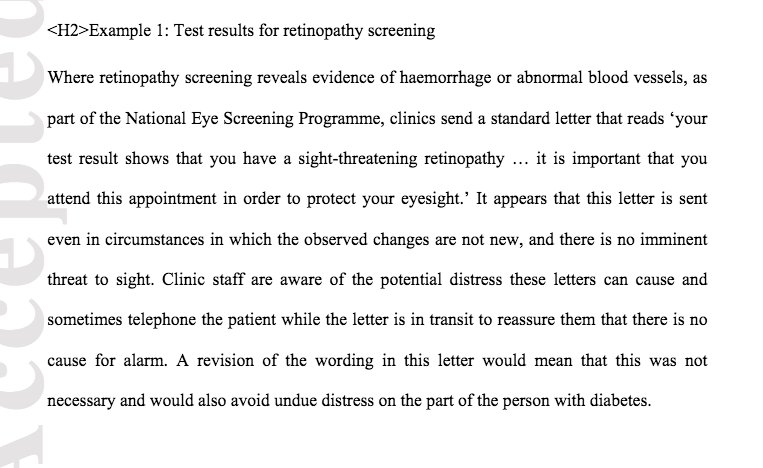 drjamesboyle's tweet image. Important letter @DiabeticMed with 3 powerful examples by @type1project, Rob Gregory et al: Written communications from hospital diabetes departments: standards required to mitigate unintentional harm #LanguageMatters @ABCD @DiabetesUK onlinelibrary.wiley.com/doi/abs/10.111…