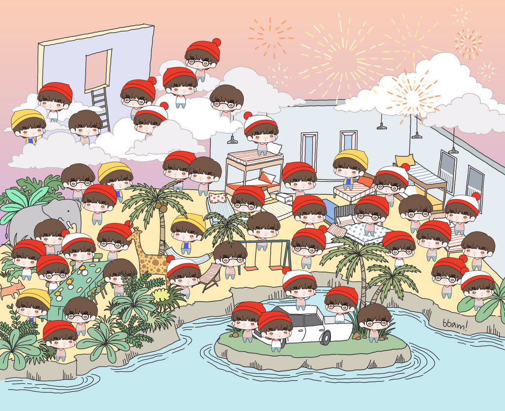bbambi2208's tweet photo. 🔎Where is Verny?🔎

HINT: white and red beanie, red striped top and glasses 

#seventeenfanart #VERNON #버논 #세븐틴 #어쩌나 #バーノン https://t.co/DZf1WQglaU