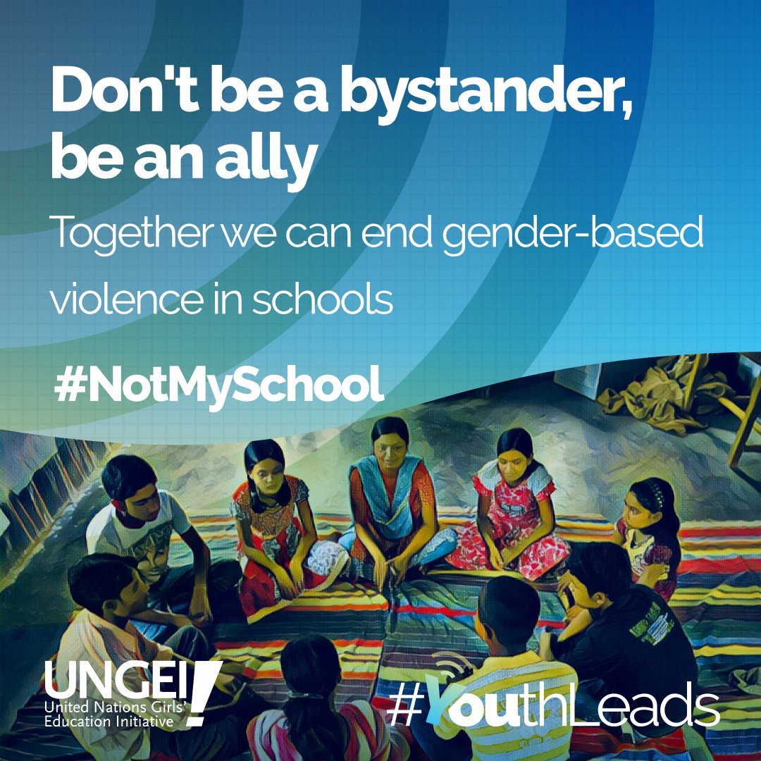 UN4Youth's tweet photo. #NotMySchool is a youth-led global movement to end gender-based violence in and around schools. Help #TakeItForward by signing the call to action today: https://t.co/c1IwZfgjwK https://t.co/QeTj9q5ykQ