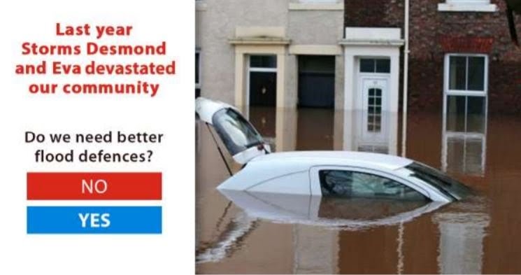The EU are stopping us improving our flood defences. You live in an area at risk to floods, not made up your mind about brexit- perfect Cambridge Analytica is putting this in your facebook feed.