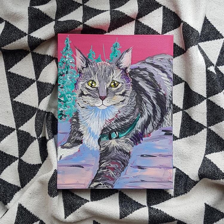 nnatalie_ryan's tweet photo. Anyone who knows me knows how crazy I am about my cats ❣️ these amazing photos were painted by the most talented females fingers, I am over the moon 🙀😻 Mowgli(orange) Baloo(grey) https://t.co/YhQXmfLrxc