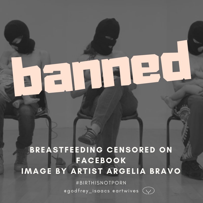 WeMidwives's tweet photo. Shocking that images of breastfeeding are still banned on Facebook, collectively we can change this. #birthisnotporn @godfrey_isaacs @SagefemmeSB @JennytheM @CharleneSTMW @MhairiMcLellan @TinaSouth3 https://t.co/MeevP0onE6