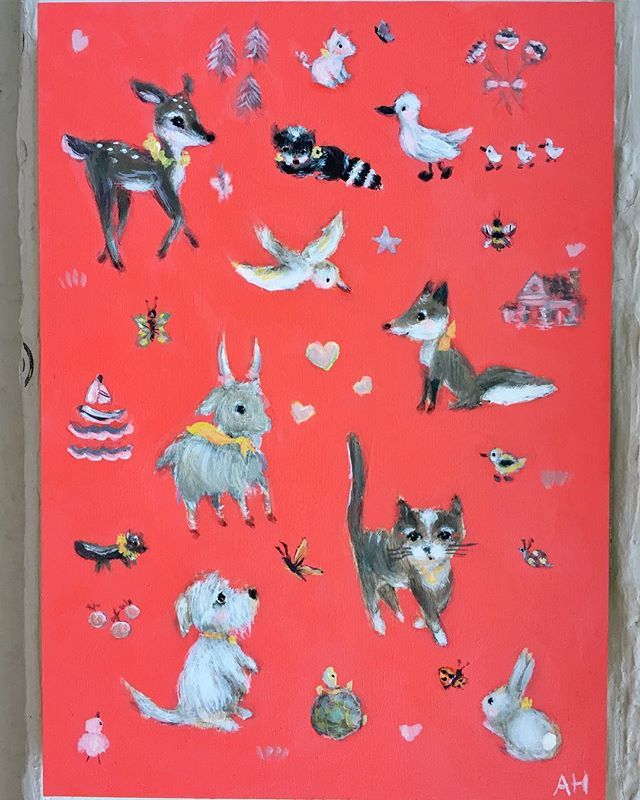 ArtworkByAllyn's tweet image. Sunday animals 🌲 Hope you enjoyed an extra hour of sleep today✨ I did! 🍂 #fallanimals #smallwork #paintingonwood #artworkbyallyn #fallback #animalart #deer #cat #dog #goat #fox #birds #bunny 🐇 #animalicons #limitedcolorpalette #red ift.tt/2JDjw1I