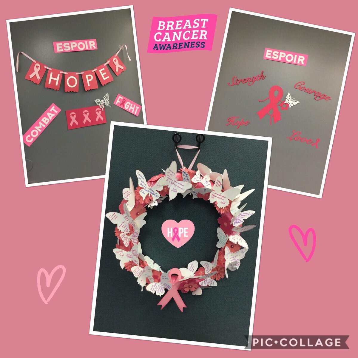 HR HQ Region and National HR Programs are sending messages of hope on butterfly wings! Thank you to <a href="/CaroVaillant/">Caroline Vaillant</a> for creating the beautiful wreath! #BreastCancerAwareness <a href="/AM_Hume/">Ann Marie Hume</a> <a href="/Dan__Couture/">Dan Couture</a> @roxdesc @mellaf18