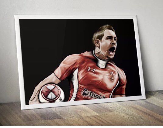 3. Shane Williams signed artist framed print.