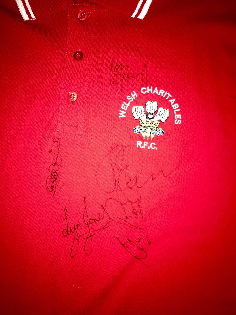 2. Signed Welsh Charitables T-Shirt. Signatures include Ian Gough and Lyn Jones plus 2 more.
