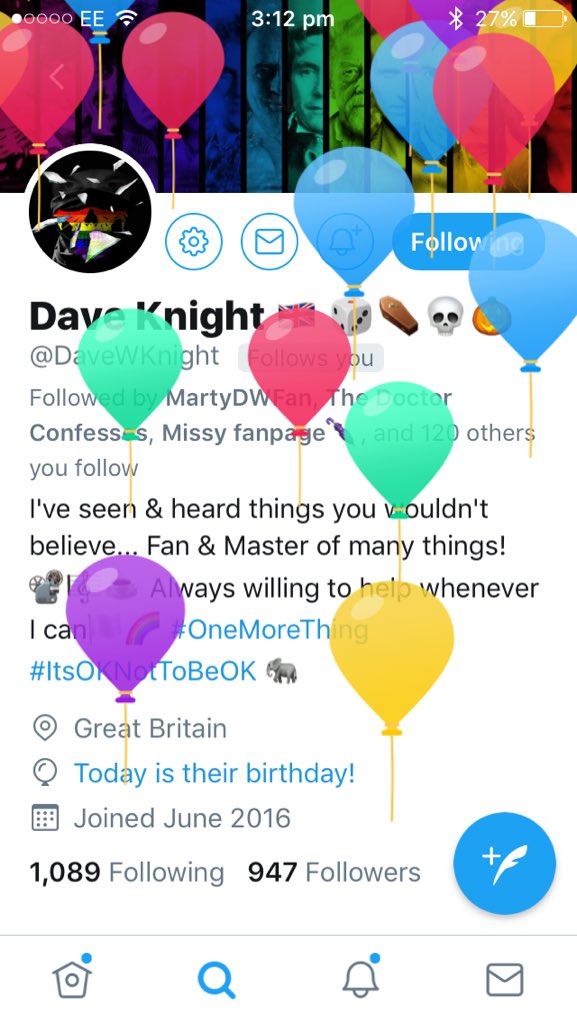  Happy Birthday, Dave. Hope you\re having a fantabulously splendiferous day. 