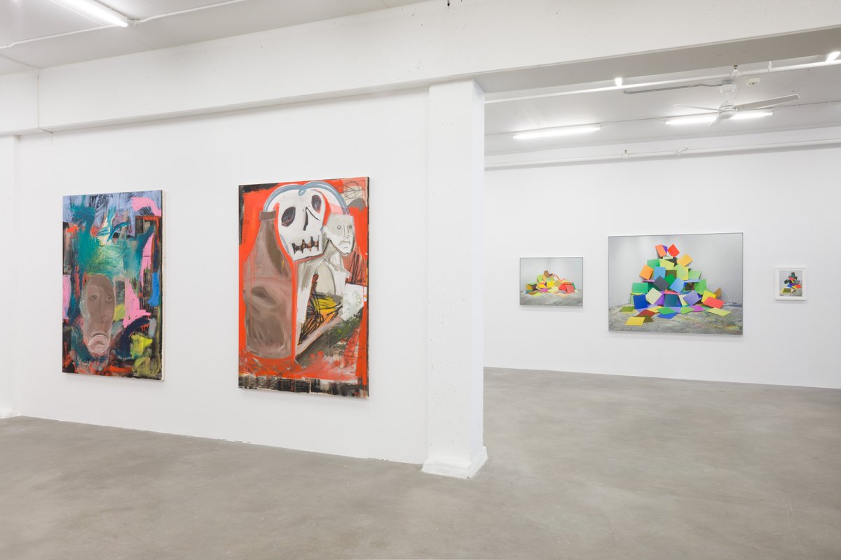 BurrardArts's tweet photo. The two current shows at #BAFGallery, from #TylerToews and #MichaelBatty, complement each other with their equally vibrant colour palettes but diametrically opposite approach. https://t.co/MALlTNbCBr