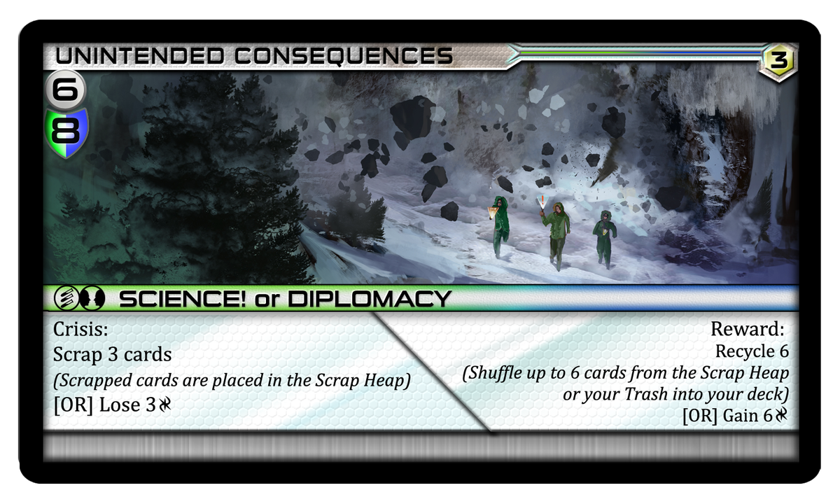 BadCaptainGames's tweet photo. Split Crisis cards can be solved by more than one game role, offering new strategies for different play styles:
https://t.co/ywMNcYZIsc https://t.co/QpzgqbKUCO