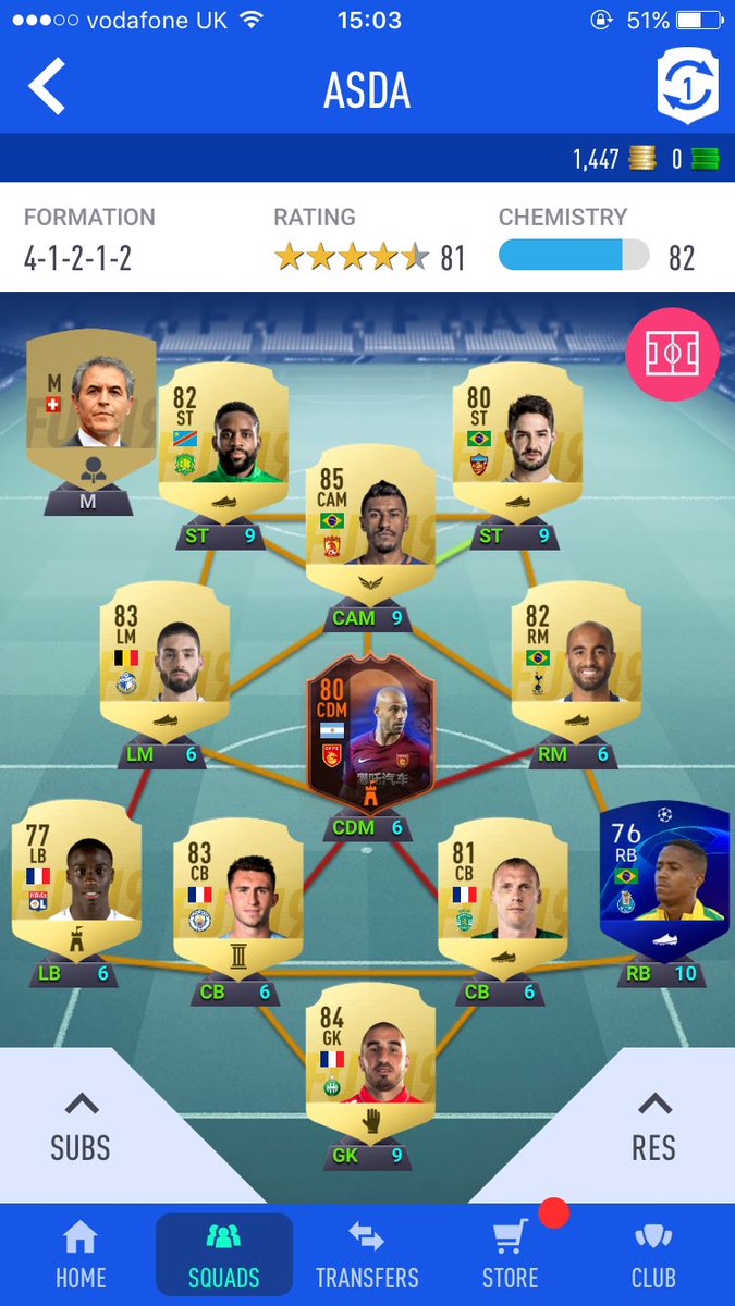 X78ZY1's tweet photo. Any fifa experts tell me how to get this team to 100 chem? Tried for hours and cant work it out🙄  @fifa19help @ultimateteam_uk @fifa19help https://t.co/Ya42Y778ya