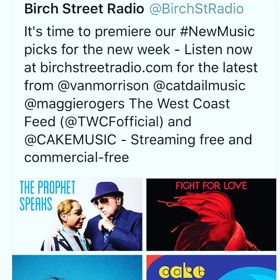 catdailmusic's tweet photo. https://t.co/hjHfD3fOSH
🎇What a #verycool #coollineup #top5picks ⭐️ #Listennow❣️
M#newsong #CATCHFIRE #streaming #ForYou #birchstreetradio #nowplaying #thanksforsharing #checkitout #bestmusicpodcast #internetradio #topoftheplaylist #topoftheshow #freshmusic #podcasting #groove https://t.co/Qqbl9Uiacv