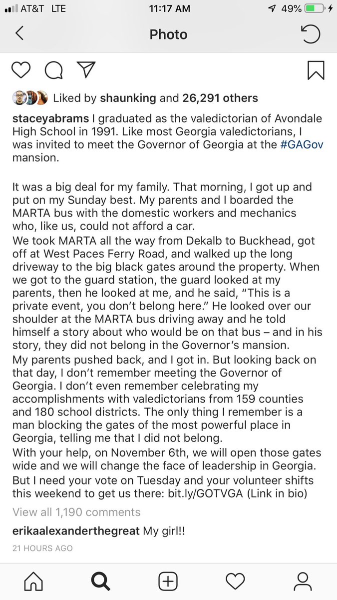 DrKChilds's tweet photo. If you heard my talk at @CAMathCouncil the story of @staceyabrams epitomizes the importance of role models. Take a moment to read her caption.
This election is so much bigger than her becoming the first Black Governor of Georgia.
#CMCmath #EQSJMath #mathequity #iteachmath https://t.co/IKxHCURIse