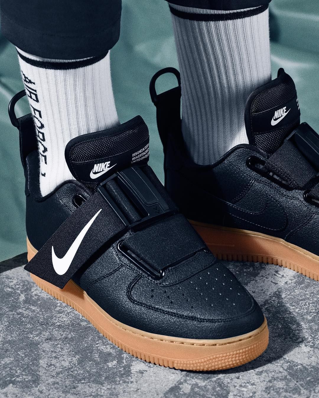 Titolo on X Nike Air Force 1 Utility Black White Gum Med Brown available online at Titolo SHOP YOURS https t eKsyDnIePR US 4 36 US 11 45 style code AO1531 002