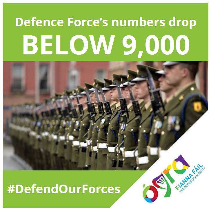 OgraFiannaFail's tweet photo. Latest figures on @defenceforces recruitment show that poor wages are driving Defence Forces members to the brink.
When is the @FineGael government going to take action and ensure that DF members earn a living wage?
@WPDF_2017 #DefendOurForces https://t.co/C7QCqV3tlR