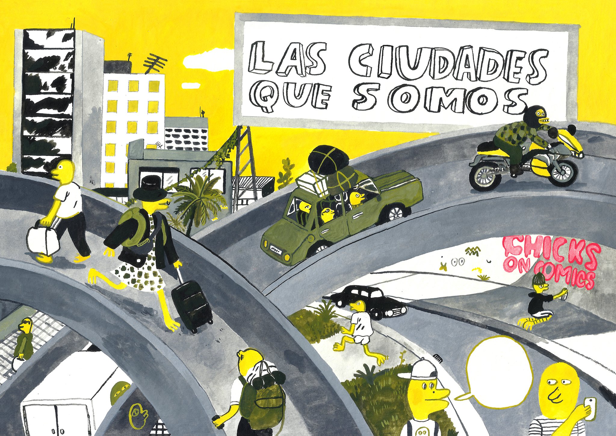 Las 
chicks on comics
, con el libro Las ciudades que somos, ganaron el II Premio de Novela Gráfica Ciudades Iberoamericanas en 2018
