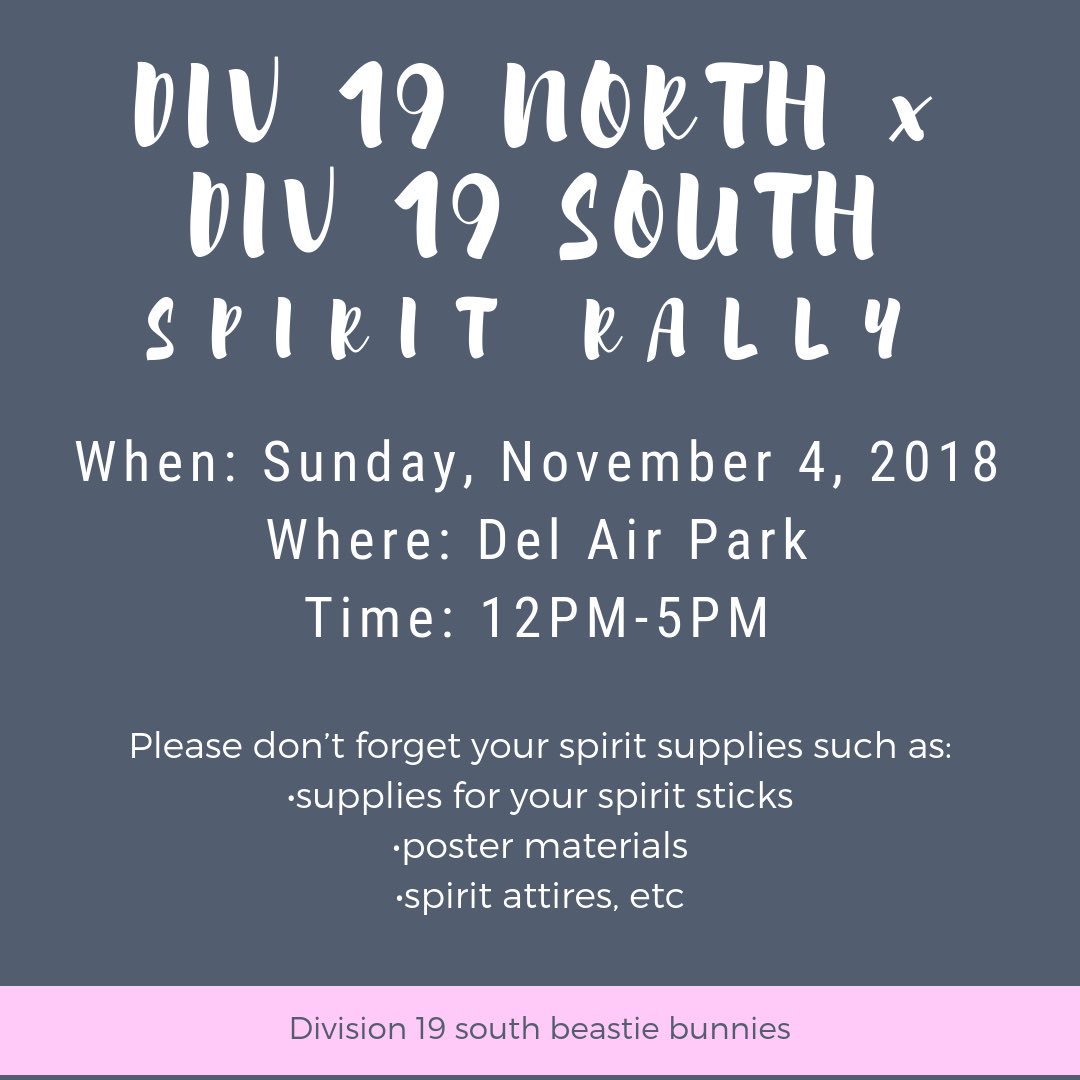 BeastieBunnies's tweet image. Don’t forget spirit rally is today! W/ @Division19north bring your spirit materials :) see you later beastie bunnies !