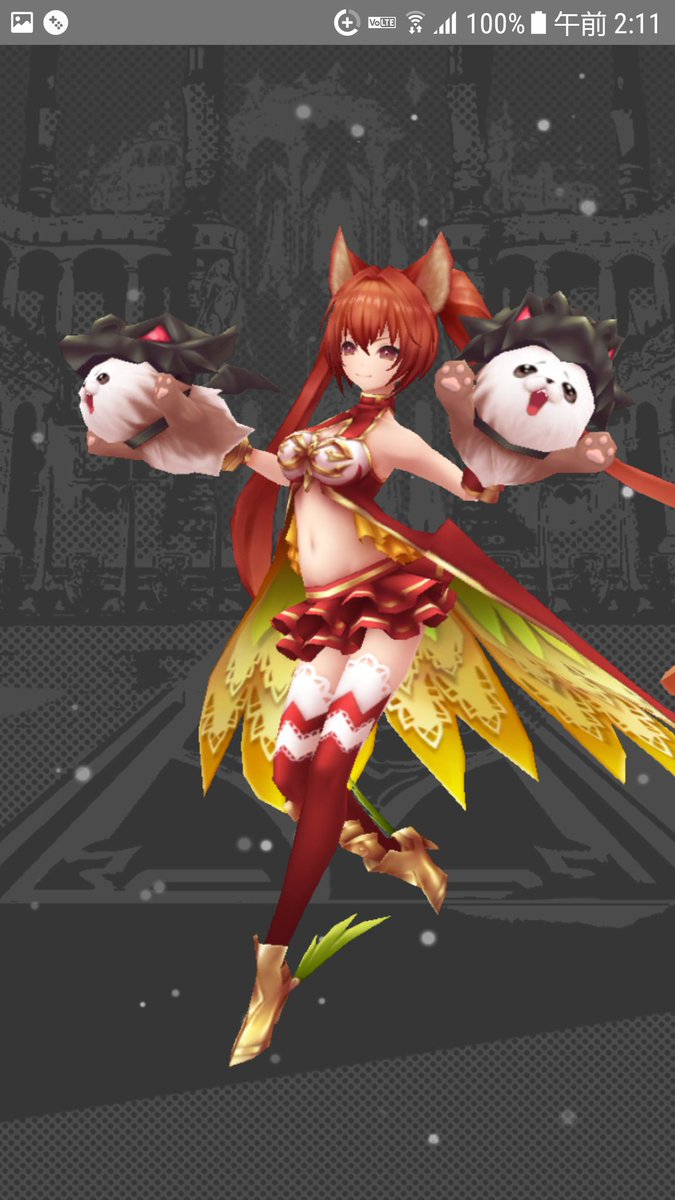 匙助 A Twitter ドラガリケルベロス 普段の格好 神バハやグラブル がありがちなビキニアーマーで味気ないと思ってたので 任天堂補正の新衣装が洋服寄りになってるのが新鮮で可愛い