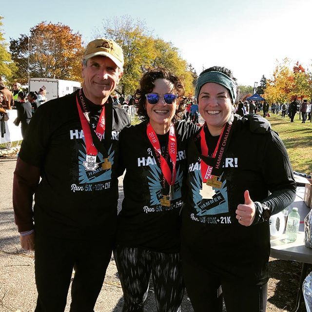 CrownPointRR's tweet photo. Look at these impressive folks! They finished βRun the Hammerβ today, so the 5km AND 10km distances yesterday AND the half marathon today. Seriously impressive! #runners #hamilton #runhamont https://t.co/N2XB2FeTTs https://t.co/SZjgv1nelS