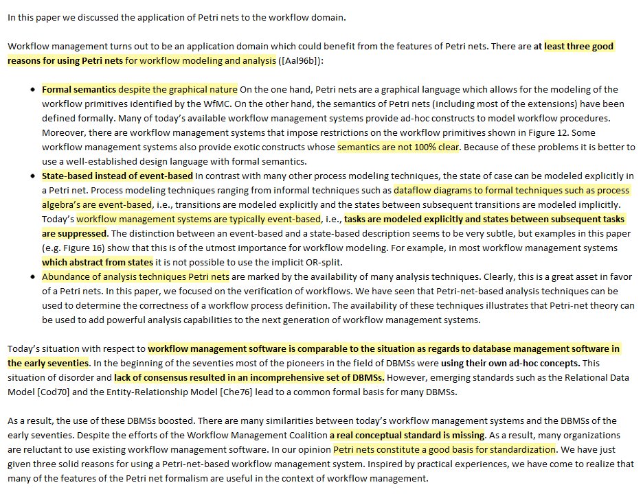 semanticbeeng's tweet image. "Today’s situation with respect to #WorkflowManagement software is comparable to ... database management software in the early seventies. ... most of the pioneers were using their own ad-hoc concepts."
wwwis.win.tue.nl/~wvdaalst/publ…
#MachineLearning applications #SparkML #PetriNets