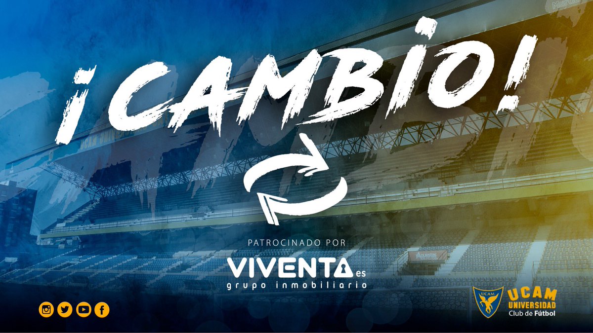UCAMMurciaCF's tweet photo. ⏱ 76’ | 0️⃣-3️⃣

Cambio:
🔺 @AlexCamacho69
🔻 Collantes 

⚔️ #SanluqueñoUCAMMurcia
💙 #EsVerdadero https://t.co/W95z0teR8F