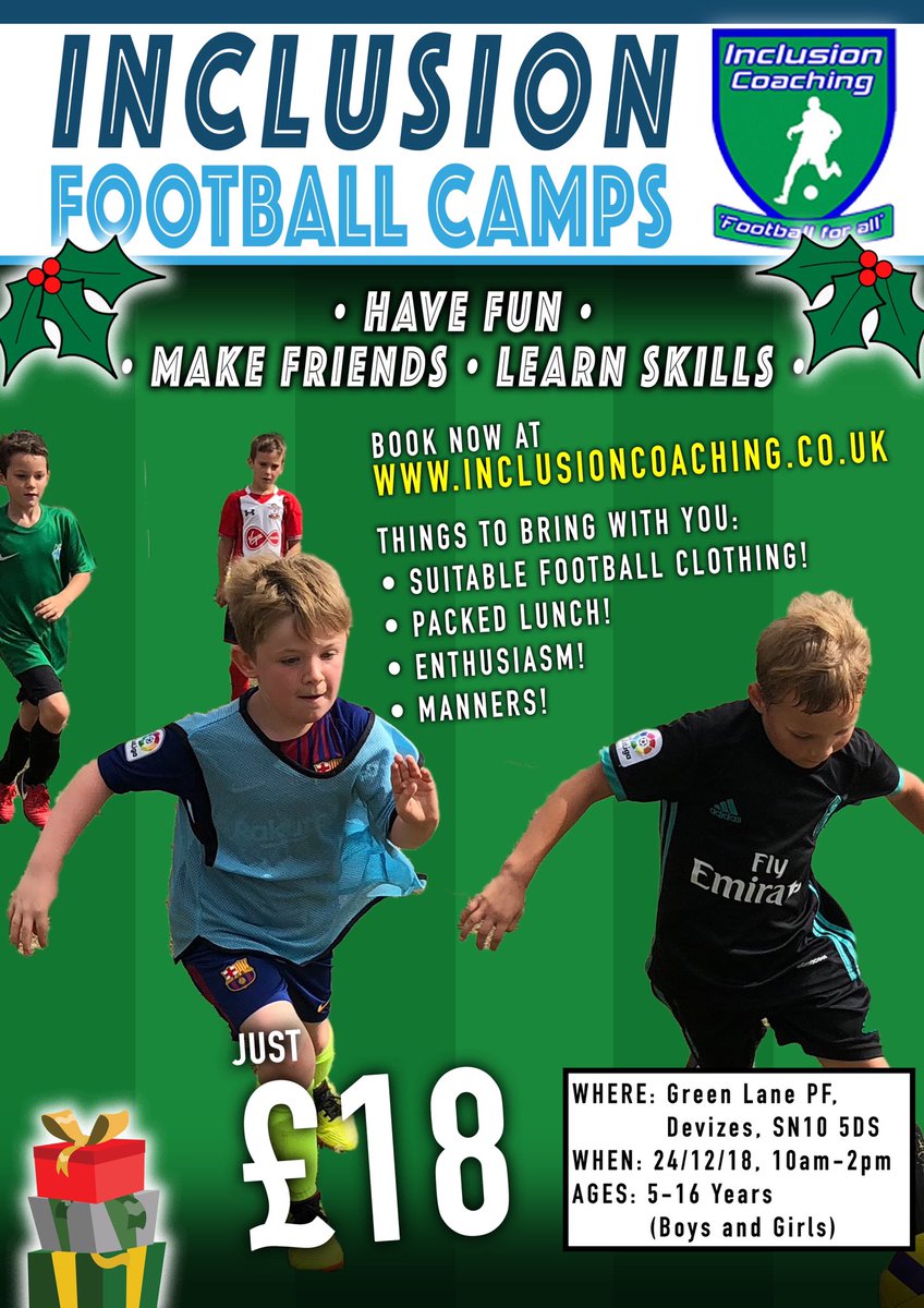 KitmanHoops's tweet photo. 🎄⛄️❄️⚽️FULL XMAS DETAILS⚽️❄️⛄️🎄

⚽️ XMAS FUNDAY ONE : 24/12/18 : GREEN LANE PLAYING FIELDS, DEVIZES

⚽️ XMAS FUNDAY TWO : 28/12/18 : WILDERN LEISURE CENTRE, SOUTHAMPTON

Booking is open now for just £18 at https://t.co/o2N1TsGPQb https://t.co/hPAMlzAWTW