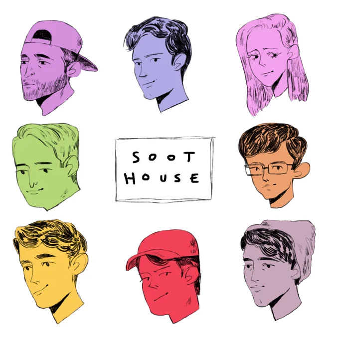 finally got around to doing the actual @HouseSoot fanart ? love these awesome ppl so much @WilburSoot @SootCharlie @SootGeorge @SootDavid @SootMatt @SootDaan @SootRhianna @SootJack 