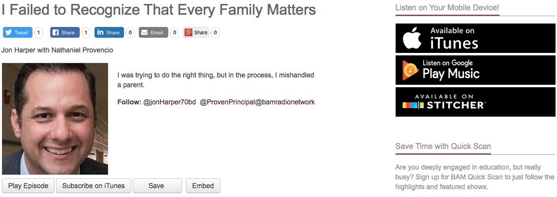 Brand New Episode => I Failed to Recognize That Every Family Matters bamradionetwork.com/my-bad/4847-i-… #WGEDD #caedchat #iaedchat