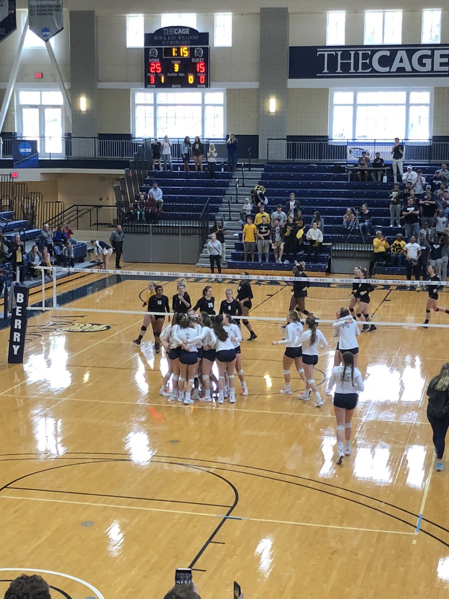 After three great games the <a href="/BerryVolleyball/">Berry College Volleyball</a> team sweeps Birmingham Southern to win the #SAA Championship. #WeAllRow