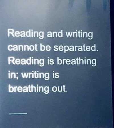 Amy Braswell (@AmyBraswell726) on Twitter photo 05/11/2018 12:12:28 “Reading is breathing in; writing is breathing out.” #JoyfulLeaders #EduAR #RISEArkansas “Reading is breathing in; writing is breathing out.” #JoyfulLeaders #EduAR #RISEArkansas