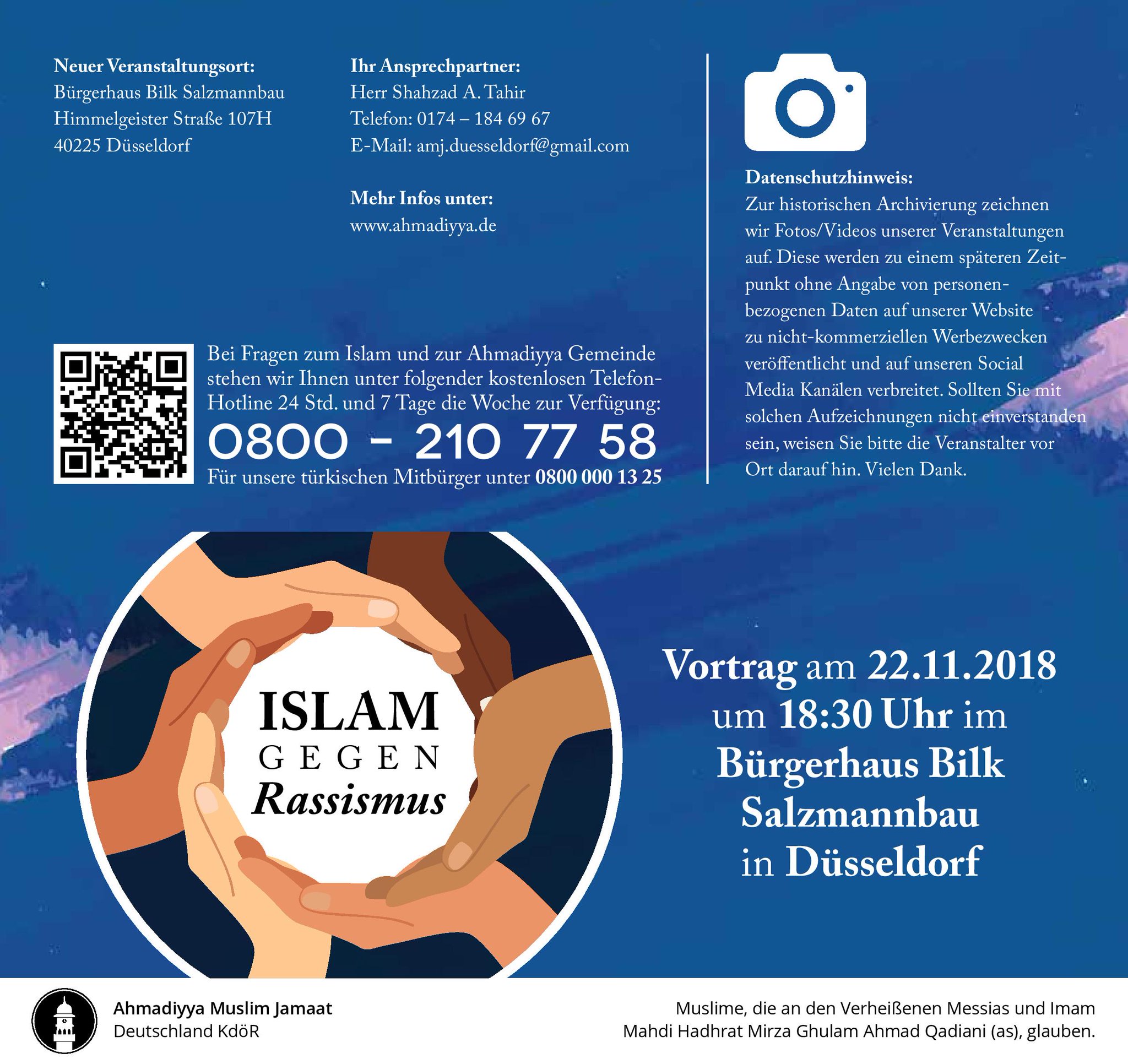Ahmadiyya Dusseldorf Hand In Hand Gegen Rassismus Statt Dialoge Kommunikation Gibt Es Leider Ausgrenzungen Und Hass Dem Mochten Die Ahmadiyya Muslime U A In Duesseldorf Mit Toleranz Respekt
