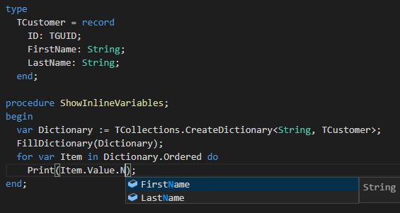 OmniPascal's tweet photo. #Delphi 10.3 will finally support inline variables. You will be able to enjoy them as well in Visual Studio @Code with #OmniPascal later this month! https://t.co/wzicj4lhxE